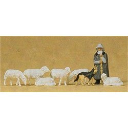 Shepherd with Dog & Sheep
