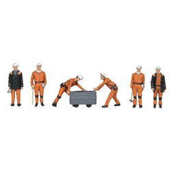 6x 1960/70s Coal Miners figures (painted)