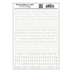 Numbers Gothic RR White - Dry Transfer Decals