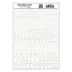 Letters Dry Transfer Sheet - Roman RR White Dt