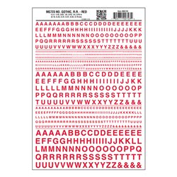 Letters Dry Transfer Sheet - Gothic RR Red Dt