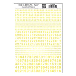 Numbers Dry Transfer Sheet - Gothic RR Yellow Dt
