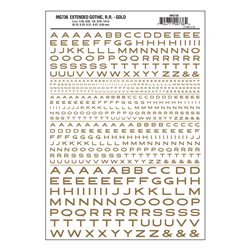 Letters Dry Transfer Sheet - Extended Gothic RR Gold Dt