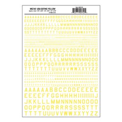 Letters Dry Transfer Sheet - 45° USA Gothic Yellow Dt