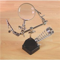 Helping Hands with Glass Magnifier and soldering iron holder