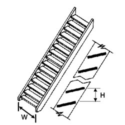 HO (1:100) Styrene 2′-6″ Stair