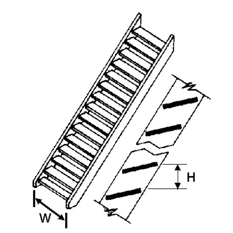 HO (1:100) Styrene 2′-6″ Stair