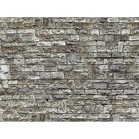 HO Stone wall embossed card sheet 250x125mm