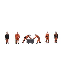 6x 1960/70s Coal Miners figures (painted)