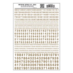 Numbers Gothic RR Gold Dry transfer