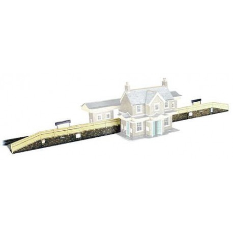Station Platforms - Card Kit, Overall size: 610 x 50 x 16mm