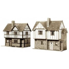 Two Elizabethan Cottages H: 110mm - Card Kit
