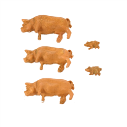 Pack of 5 Pigs, 3 adults and 2 piglets