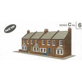 Four Red Brick Terraced Fronts H: 113mm - Card Kit