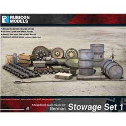 German Stowage Set (WWII Diorama Accessories) - 1:56 scale (28mm) Wargame Plastic Kit