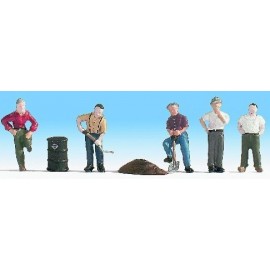 N Scale (1/148 - 1/160) Construction Workers(5) Five Men by Noch