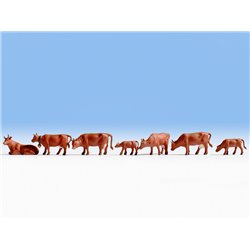 OO Scale Cows - Brown (7) by Noch