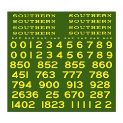 Comprehensive sheet of Southern Railway MAUNSELL Locomotive Lettering & Numbering