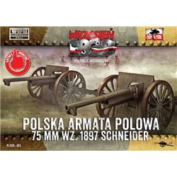 Polish Field Cannon 75mm Schneider (2 in a box) - 1/72 Plastic model kit