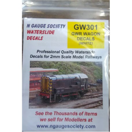 N Gauge Decals - GWR Wagons 1923 to 1947