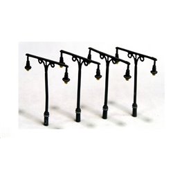 Tall Station Lamps Twin Head x 4 - Unpainted