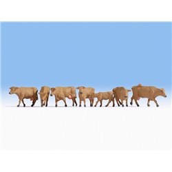 OO Scale Brown Cows (7) Figure Set by Noch