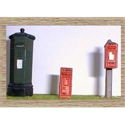 Victorian Pillar Boxes - 3 Assorted (O scale 1/43rd)