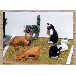 6 Assorted Cats (O scale 1/43rd)