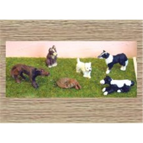 7 Assorted Dogs (O scale 1/43rd)