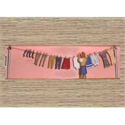 Washing Line, Clothes & Figure 1930/50's (O scale 1/43rd)