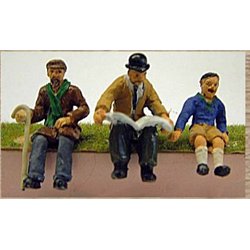3 Sitting Men (O scale 1/43rd)
