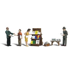 O Scale Newsstand(4) One Woman Three Men by Woodland scenics