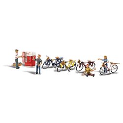 O Scale Bicycle Buddies(4) One Girl Three Boys by Woodland scenics