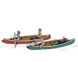 O Scale Canoers(4) Two Women Two Men by Woodland Scenics