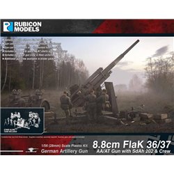 8.8cm Flak 36/37 AA/AT Gun with SdAh 202 & Crew - 1:56 scale (28mm) Wargame Plastic Kit