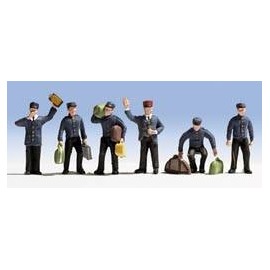 N Scale (1/148 - 1/160)Train Personnel Carrying Luggage (6) Six Men by Noch