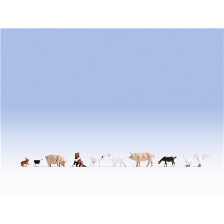 N Scale (1/148 - 1/160) Farm Animals (10) by Noch