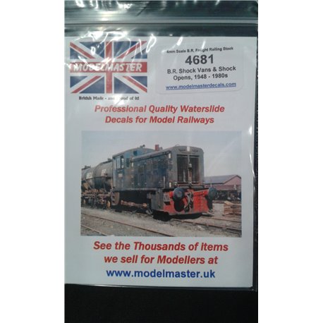 B.R. Shock Vans & Open Wagons - detailed sheet, covers period 1948 - 1980s