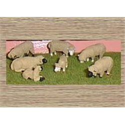 Painted Assorted Sheep & Lambs (O scale 1/43rd)
