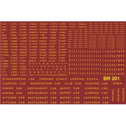 Large Comprehensive Sheet of Lettering & Ready Made Number Sets for B.R. 1948-1965 COACHING STOCK. -