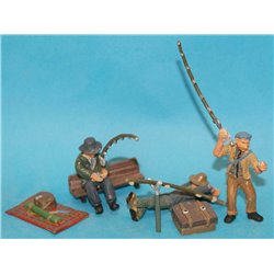 Bank/Riverside Fisherman, equipment and rods ( O scale 1/43rd)