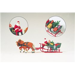 Horse Drawn Sleigh with Father Christmas and Presentss