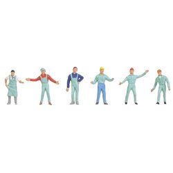 HO Scale Factory Workers (6) Figure Set by Faller