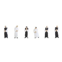 HO Scale Cistercian Monks (6) Figure Set by Faller