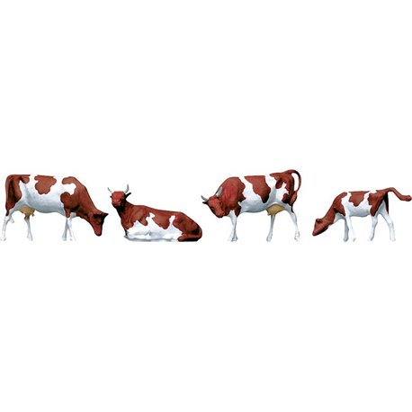 Brown and White Cows (4) Figure Set