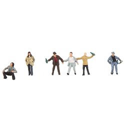 N Scale Guys at the Station (6) Figure Set by Faller