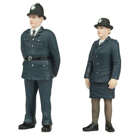 Policeman and Policewoman - 2 figures set