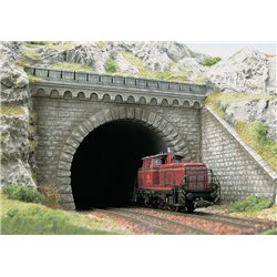 Double track tunnel portal with stone walls (2)