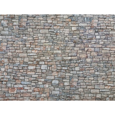 3D Cardboard Sheet Quarrystone Wall multi-coloured, 25 x 12.5 cm