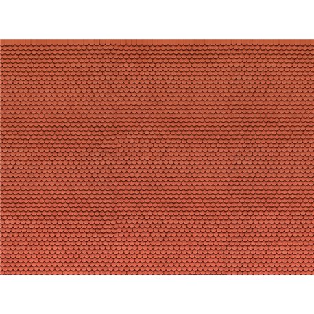 3D Cardboard Sheet Plain Tile red, 25 x 12.5 cm